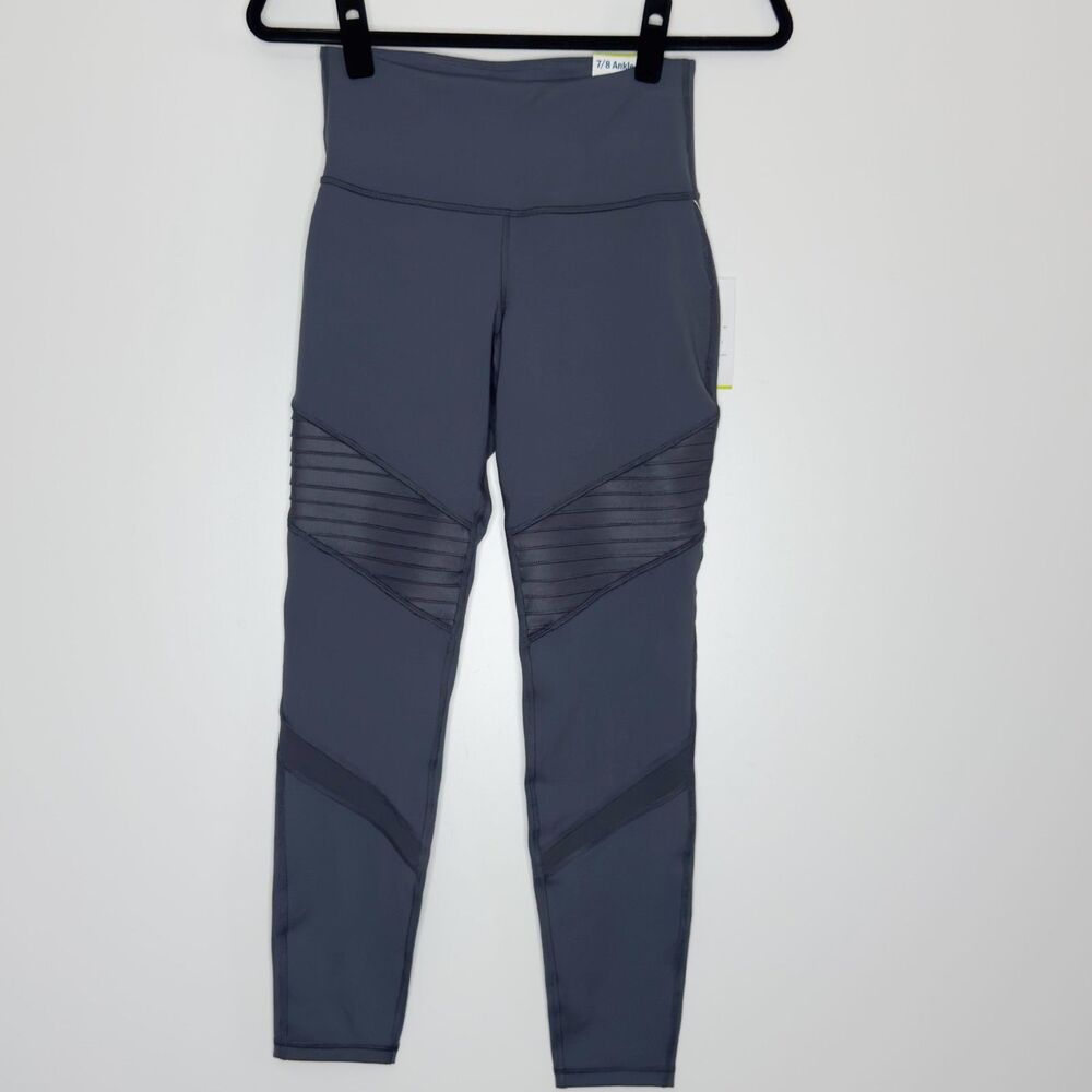 New Old Navy High Rise Mesh Accent Ankle Legging Pants Grey Women's Size Small - Picture 12 of 12